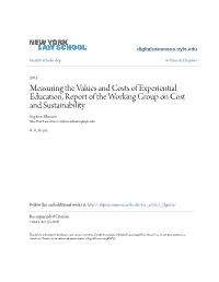 Measuring the Values and Costs of Experiential Education, Report Of