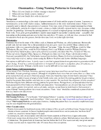 Onomastics – Using Naming Patterns in Genealogy