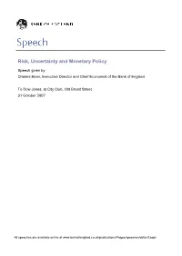 Risk, Uncertainty and Monetary Policy