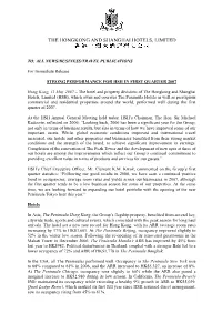 Strong Performance for Hsh in First Quarter 2007