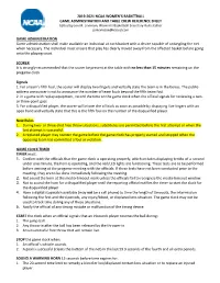 2019-2021 NCAA WOMEN's BASKETBALL GAME ADMINISTRATION and TABLE CREW REFERENCE SHEET GAME ADMINISTRATION Game Administration