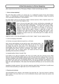 A Brief Introduction to Divine Simplicity