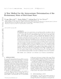 A New Method for the Asteroseismic Determination of the Evolutionary