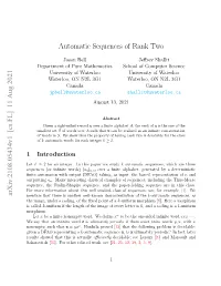 Automatic Sequences of Rank