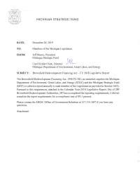 Brownfield Redevelopment Financing Act Joint Report with Strategic Fund