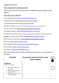 Checklist Draw/Write What You Find on Your School Website