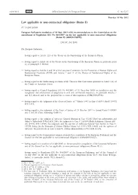 Law Applicable to Non-Contractual Obligations (Rome II)