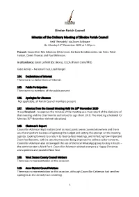 Minutes of the Ordinary Meeting of Slindon Parish Council Held ‘Remotely’ Via Zoom Software on Monday 14Th December 2020 at 7.00 P.M