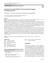 Separate and Combined Effects of Local and Systemic Hypoxia In