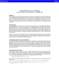 Smooth Writing with In-Line Formatting Louise S