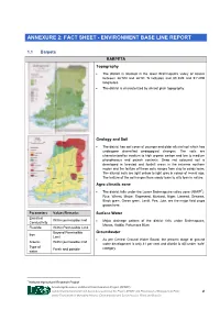 Annexure 2: Fact Sheet - Environment Base Line Report