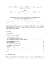 Benefits of Objective Collapse Models for Cosmology and Quantum Gravity Contents 1 Introduction