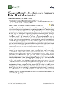 Changes in Honey Bee Head Proteome in Response to Dietary 24-Methylenecholesterol