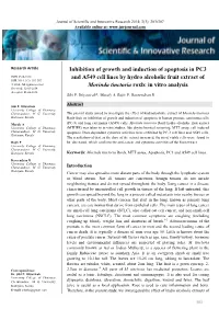 Inhibition of Growth and Induction of Apoptosis in PC3 and A549 Cell