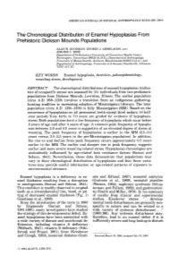 The Chronological Distribution of Enamel Hypoplasias from Prehistoric Dickson Mounds Populations