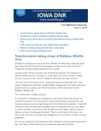 Transformation Taking Shape at Rathbun Wildlife Area