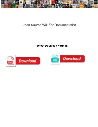 Open Source Wiki for Documentation