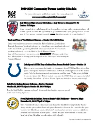 2019-2020 Community Partner Activity Schedule