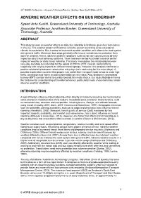 Adverse Weather Effects on Bus Ridership