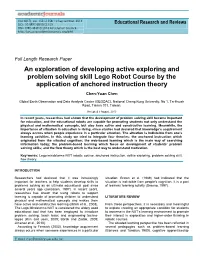 An Exploration of Developing Active Exploring and Problem Solving Skill Lego Robot Course by the Application of Anchored Instruction Theory