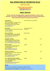 Bus Operators in the British Isles