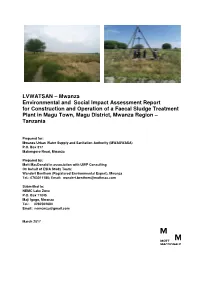 Mwanza Environmental and Social Impact Assessment Report for Construction and Operation of a Faecal Sludge Trea