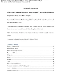 Supporting Information Redox-Active and Semi-Conducting Donor