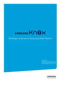 White Paper: an Overview of the Samsung KNOXTM Platform