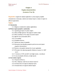 Chapter 4 Engine Characteristics (Lectures 13 to 16) Topics