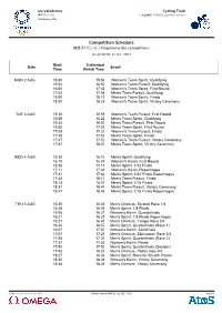 Competition Schedule