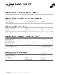 Finalists Interactive by Category
