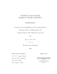 Inference Procedures Based on Order Statistics