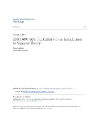Introduction to Narrative Theory Daiva Markelis Eastern Illinois University