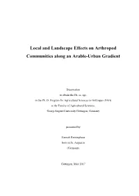 Local and Landscape Effects on Arthropod Communities Along an Arable-Urban Gradient
