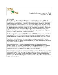 Monthly Food Security Report for Chad: November 25, 2002 SUMMARY