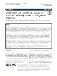 Mutations in COL1A1/A2 and CREB3L1 Are Associated With