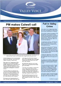 PM Makes Calwell Call Fall in Valley Crime