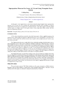Superposition Theorem for Linear AC Circuit Using Triangular Fuzzy System