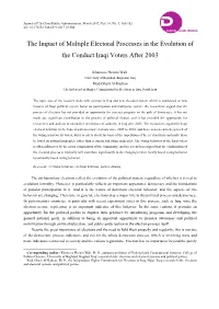 The Impact of Multiple Electoral Processes in the Evolution of the Conduct Iraqi Voters After 2003