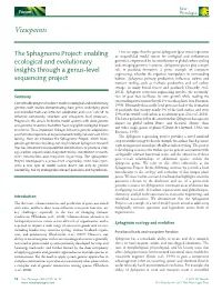 The Sphagnome Project: Enabling Ecological and Evolutionary Insights