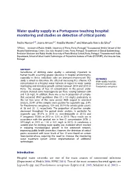 Water Quality Supply in a Portuguese Teaching Hospital: Monitoring and Studies on Detection of Critical Points
