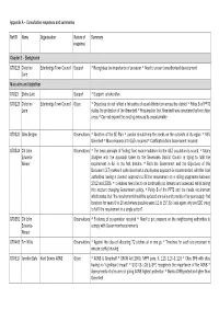 Appendix a – Consultation Responses and Summaries