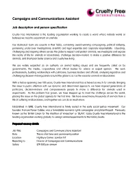 Campaigns and Communications Assistant