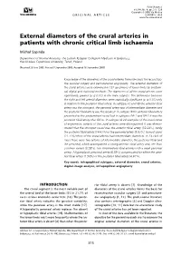 External Diameters of the Crural Arteries in Patients with Chronic Critical Limb Ischaemia