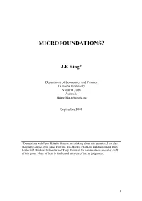 Microfoundations?