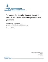 Preventing the Introduction and Spread of Ebola in the United States: Frequently Asked Questions