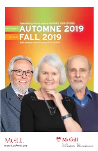 Program Fall 2019 Automne 2019