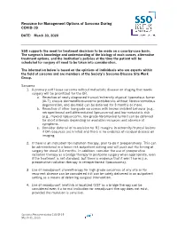 Resource for Management Options of Sarcoma During COVID-19
