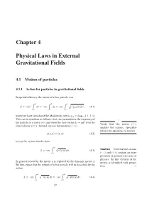 Chapter 4 Physical Laws in External Gravitational