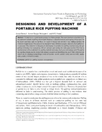 Designing and Development of a Portable Rice Puffing Machine